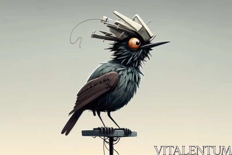 Futuristic Bird Illustration in Piratepunk Style AI Image