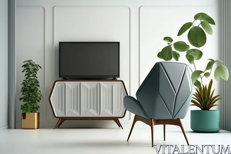 Minimalist and Eco-Friendly Living Room Design AI Image