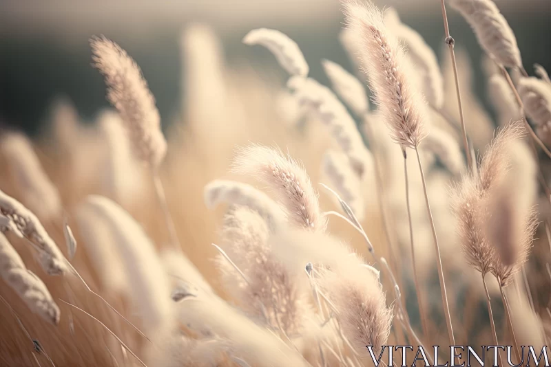Romantic Field: Sunlit Grasses in Ethereal Light AI Image