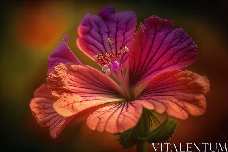 Exotic Hibiscus Flower in Soft Glow: An Artistic Capture AI Image