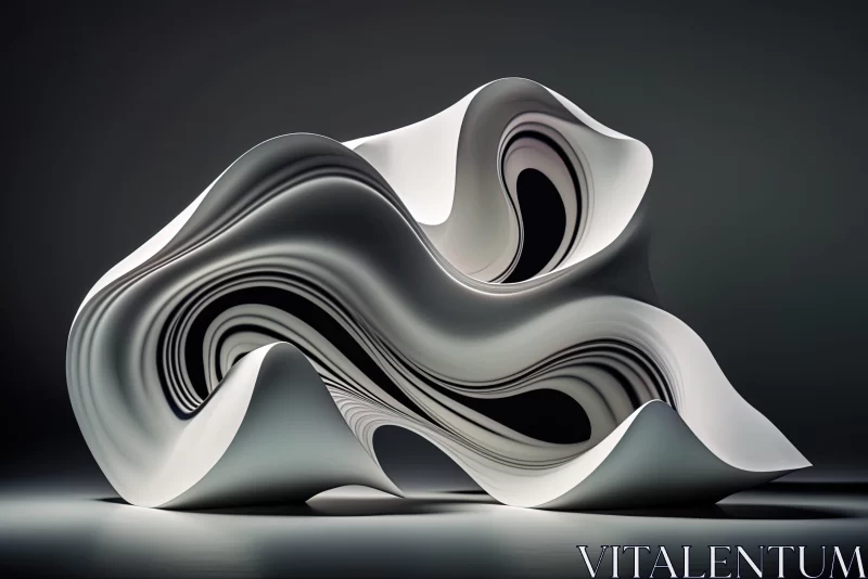 Fluid Abstraction and Colorful Curves in Abstract Sculpture AI Image