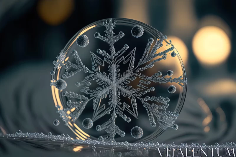Glass Snowflake - A Poetic Blend of Realism and Art AI Image