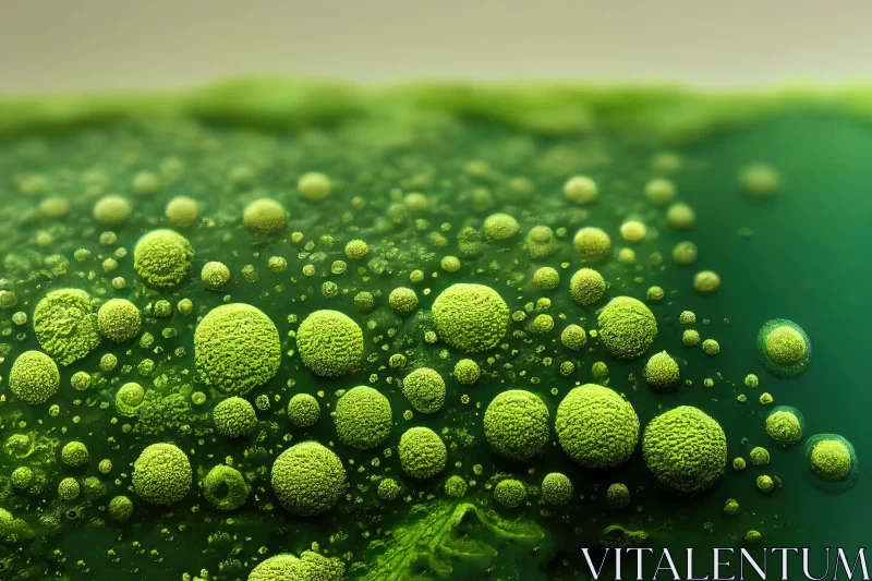 AI ART Green Bubbles: A Study in Biomorphic Beauty