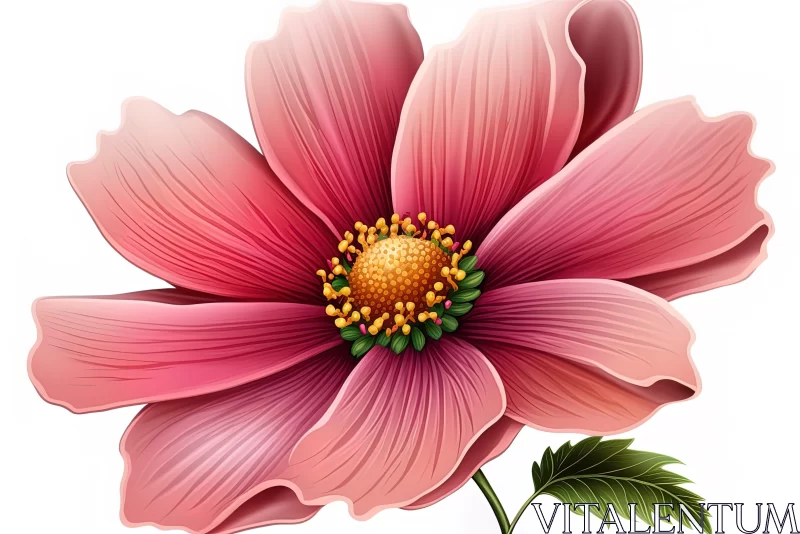 Pink Cosmos Flower: An Artistic Representation AI Image