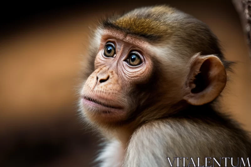 Inquisitive Baby Monkey - A Study in Contemporary Portraiture AI Image