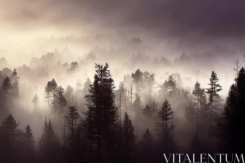 Mystical Foggy Forest - A Mesmerizing Landscape AI Image