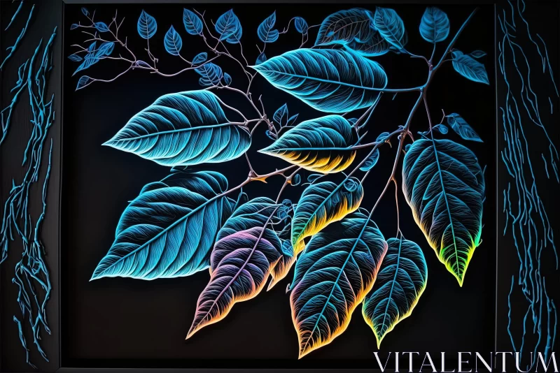 Multilayered Neon Realism - A Unique Display of Nature's Beauty AI Image