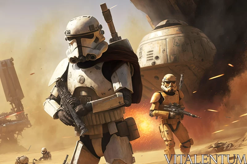 Star Wars Stormtroopers in Desert - A New Fauves 2D Game Art AI Image