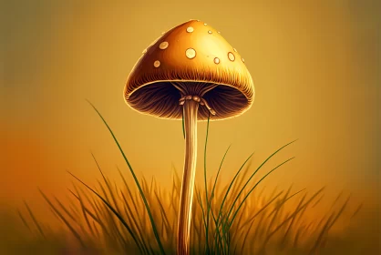 Enchanting Mushroom Forest Illustration AI Image
