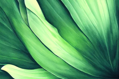 Green Leaf Abstract Realism - Large Canvas Masterpiece