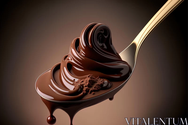 Bold and Energetic Chocolate Spoon Composition AI Image