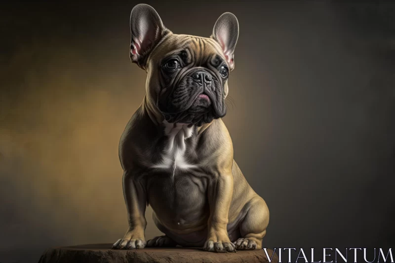 Captivating French Bulldog Cartoon Portrait AI Image