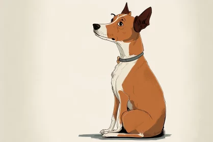 Illustrated Dog in Disney Animation Style