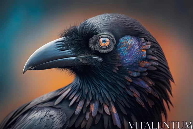 Raven Digital Art Portrait - A Fusion of Nature and Imagination AI Image