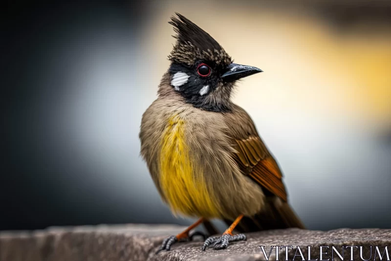 Exotic Bird on Stone: A Colorful Portrayal AI Image