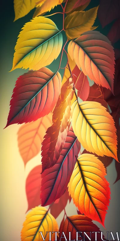 Radiant Fall Leaves Abstract Wallpaper - An Optical Illusion in Vivid Colors AI Image