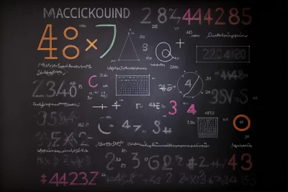 Memphis Design Blackboard with Mathematical Formulas