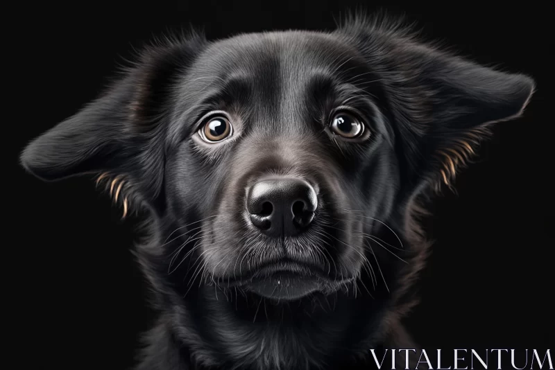 Expressive Black Dog Portrait - Unveiling Canine Emotion and Charm AI Image