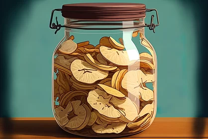 Cartoonish Neo-Pop Art - Jar of Fresh Apple Chips