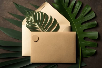Earthy Elegance: Nature-Inspired Installations with Envelope & Green Leaves