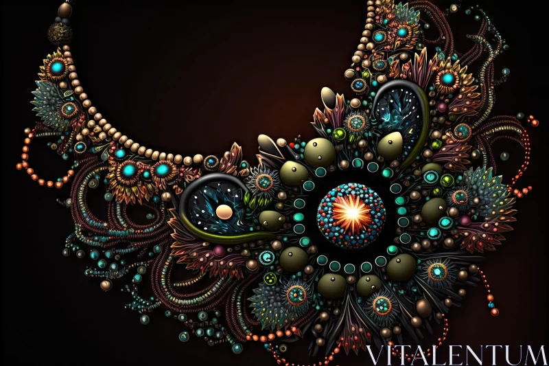 Colorful 3D Ornamental Jewelry Artwork - Solarpunk Aesthetic AI Image
