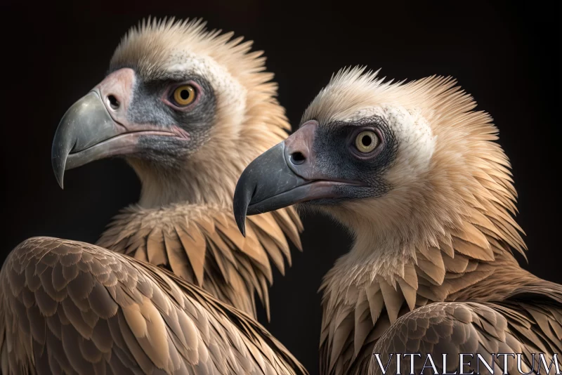 Expressive Vultures' Portraits: A Merge of Himalayan Art and Modern Techniques AI Image