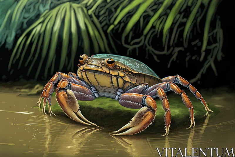 AI ART Mysterious Jungle Crab: A Glimpse into Prehistory