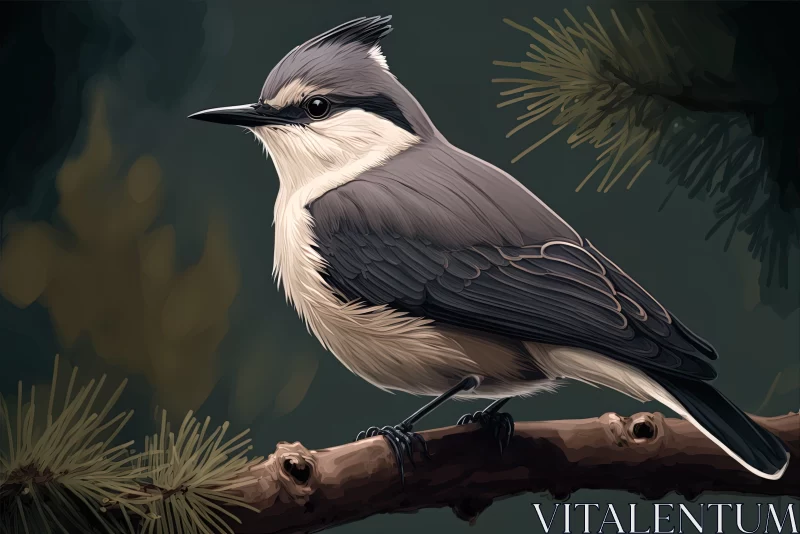 Romanticized Wilderness: Detailed Bird Illustration in Game Art Style AI Image