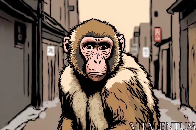 City Chimpanzee - A Blend of Reality and Fantastical Art AI Image
