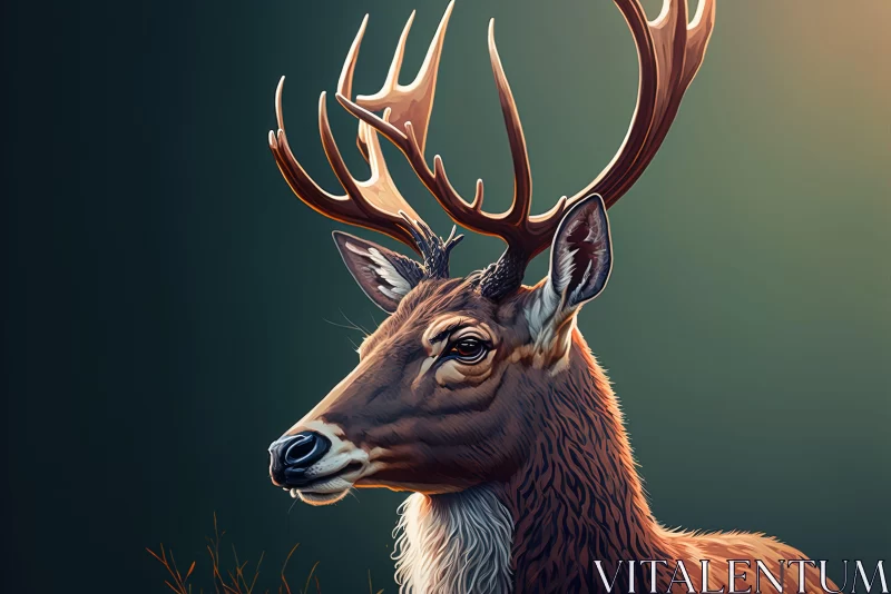 Stunning Deer Illustration in Nature Scene AI Image