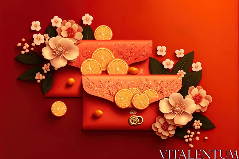 AI ART Chinese New Year Art: Floral Designs & Nature Motifs