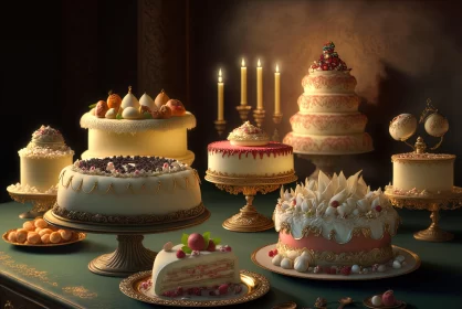 Baroque Inspired Cake Collection in a Cranberrycore Palette