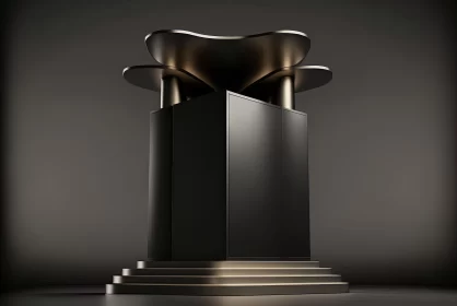 3D Concept of Elegant Trophy Stand Design in Neo-Classical Style