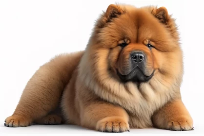 Chow Chow Dog in Aurorapunk Style with Chinese Elements
