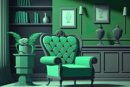 Emerald Room with Tweed Chair: A Monochromatic Fantasy
