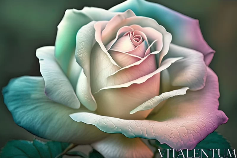 White Rose Watercolor Art - Photorealism and Whimsical Realism AI Image