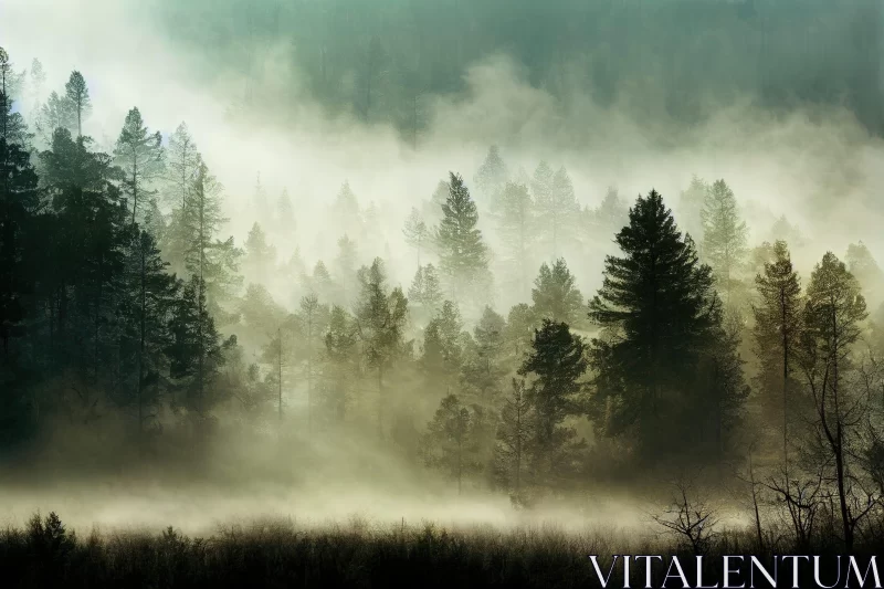 Misty Emerald Forest: A Rustic Naturalism Portrait AI Image