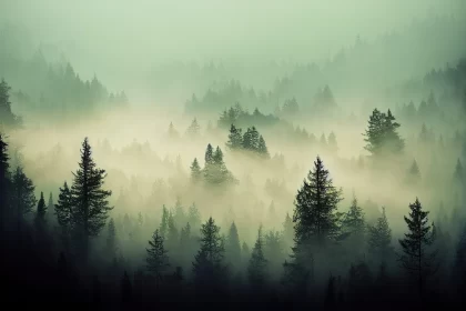 Misty Forest: An Atmospheric Blend of Metropolis and Nature