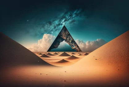 Surreal Desert Triangle - A Cinematic Artwork