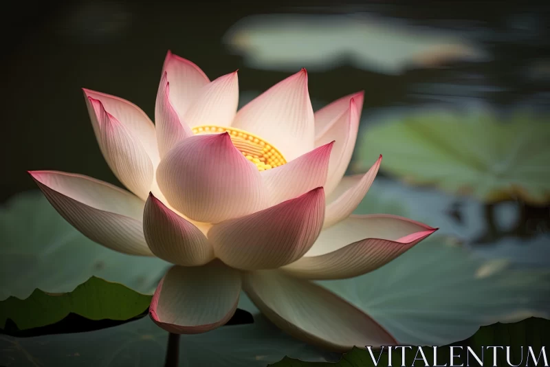 Serene Beauty of Lotus Flower in Pond AI Image