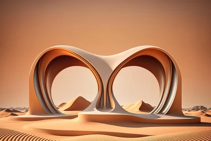 3D Rendered Abstract Desert Archway