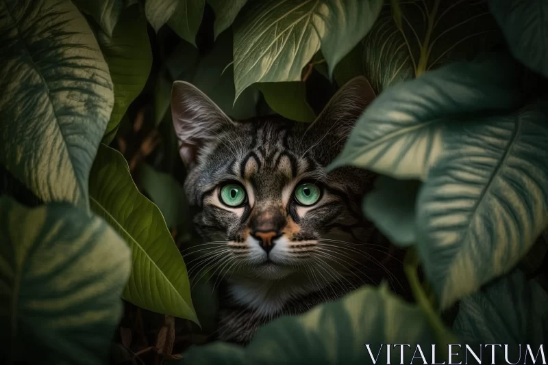 Mysterious Jungle Cat: A Captivating Portrait AI Image