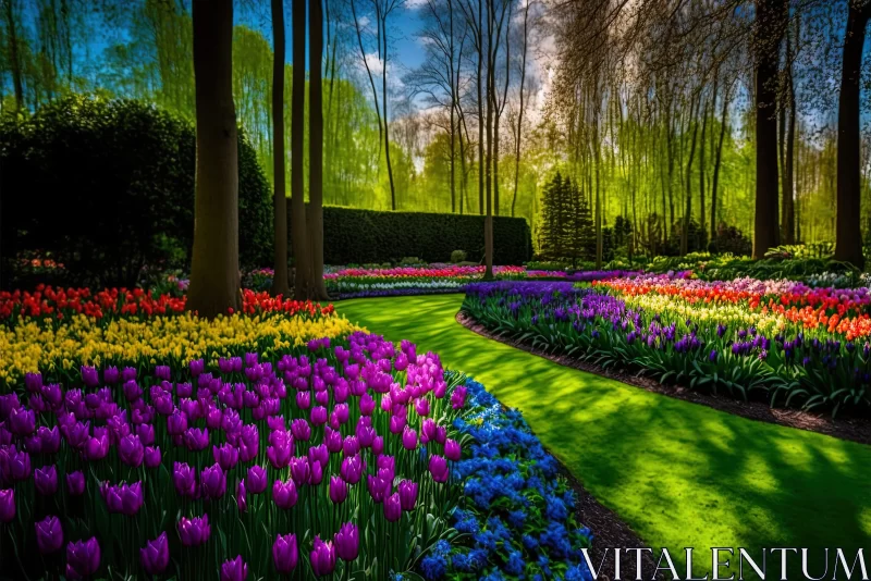 Colorful Tulip Garden - A Tribute to the Dutch Golden Age AI Image