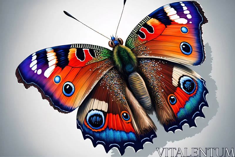 Intricate Butterfly Illustration in Vivid Realism AI Image