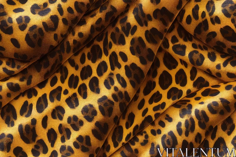 Luxurious Leopard-Patterned Silk Fabric in Dark Yellow AI Image