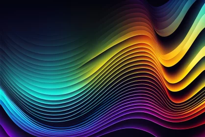 Abstract Colorful Wave Artwork - Minimalism and Layered Forms