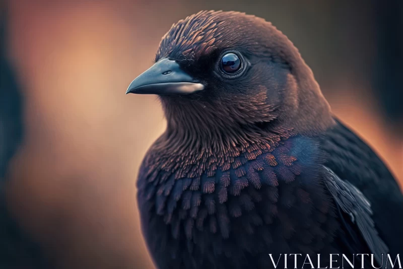 Mysterious Black Bird: A Study in Tonalist Color and Detail AI Image