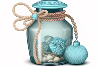 Photorealistic Pastiche: The Blue Jar Artwork AI Image