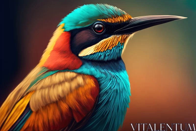 Woodpecker Portrait in Kimoicore Style AI Image