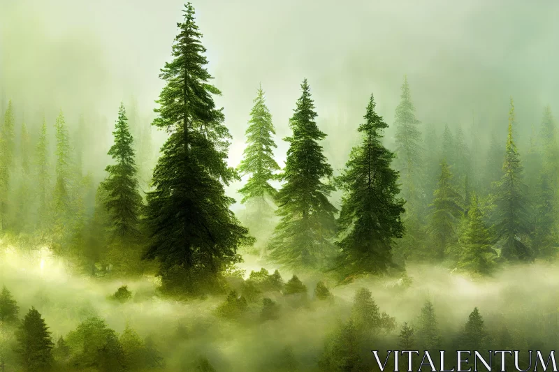 Misty Forest - A Whimsical Wilderness in High Detail AI Image